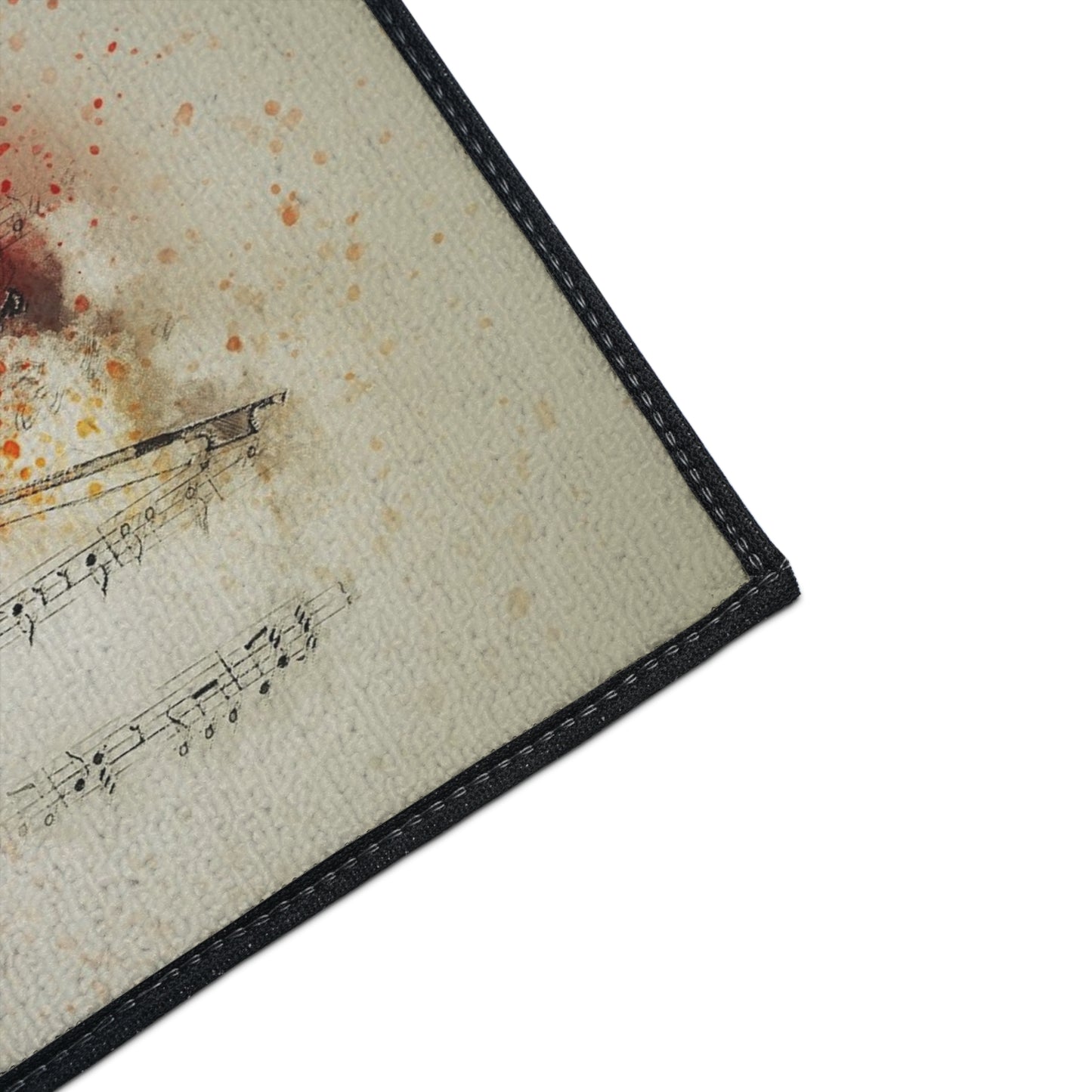 Violin Watercolor Music Heavy-Duty Floor Mat — Musical Notes Entry Rug