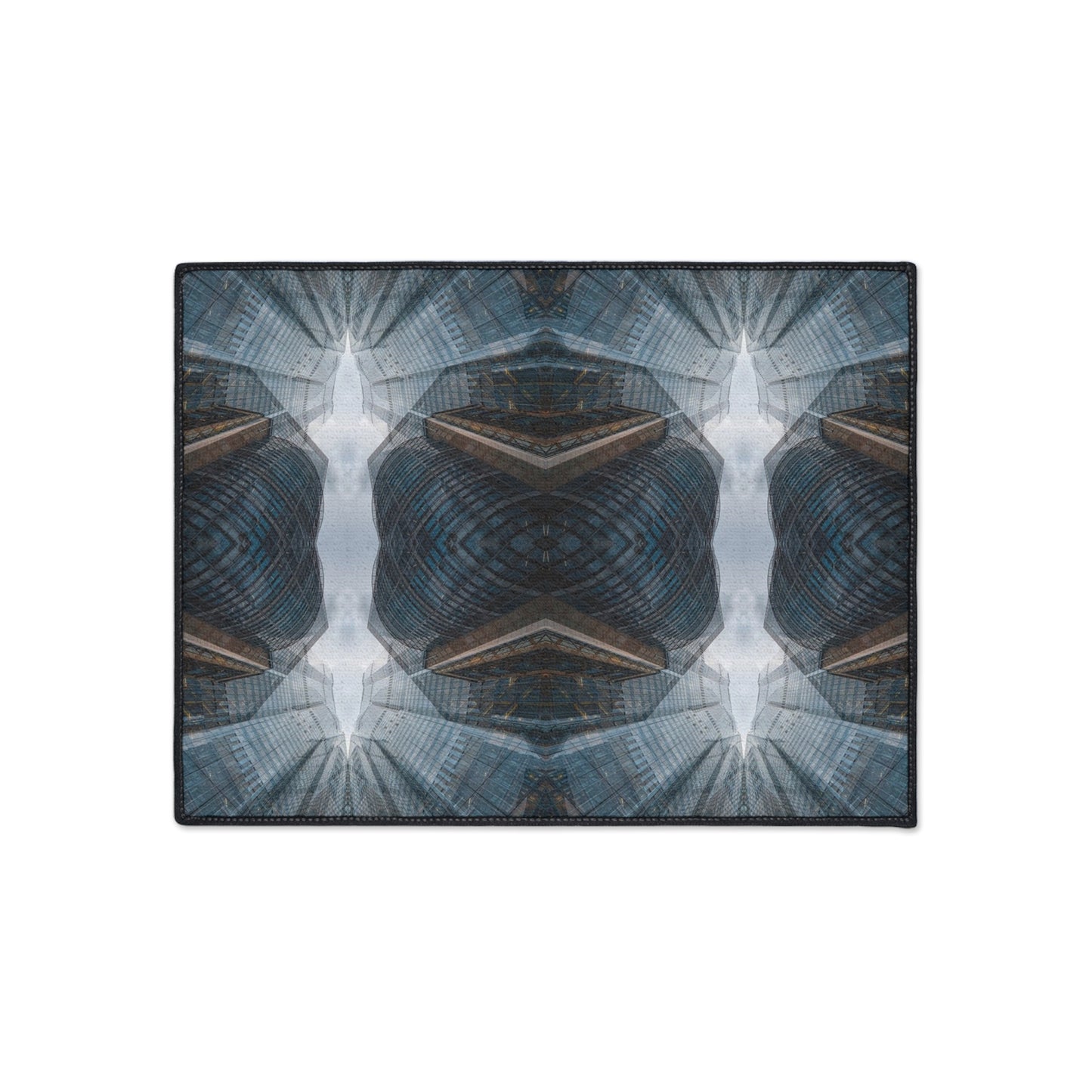 Industrial Kaleidoscope Heavy-Duty Floor Mat — Geometric Urban Entry Rug