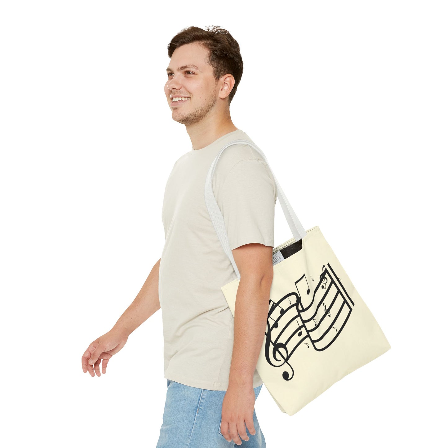 Music Notes Tote Bag — Sheet Melody Canvas Tote for Musicians & Music Lovers