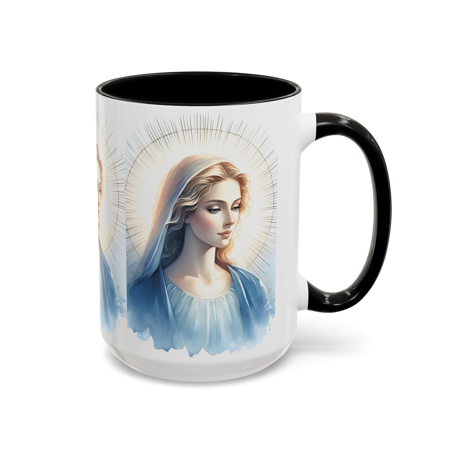 Serene Virgin Mary Accent Coffee Mug