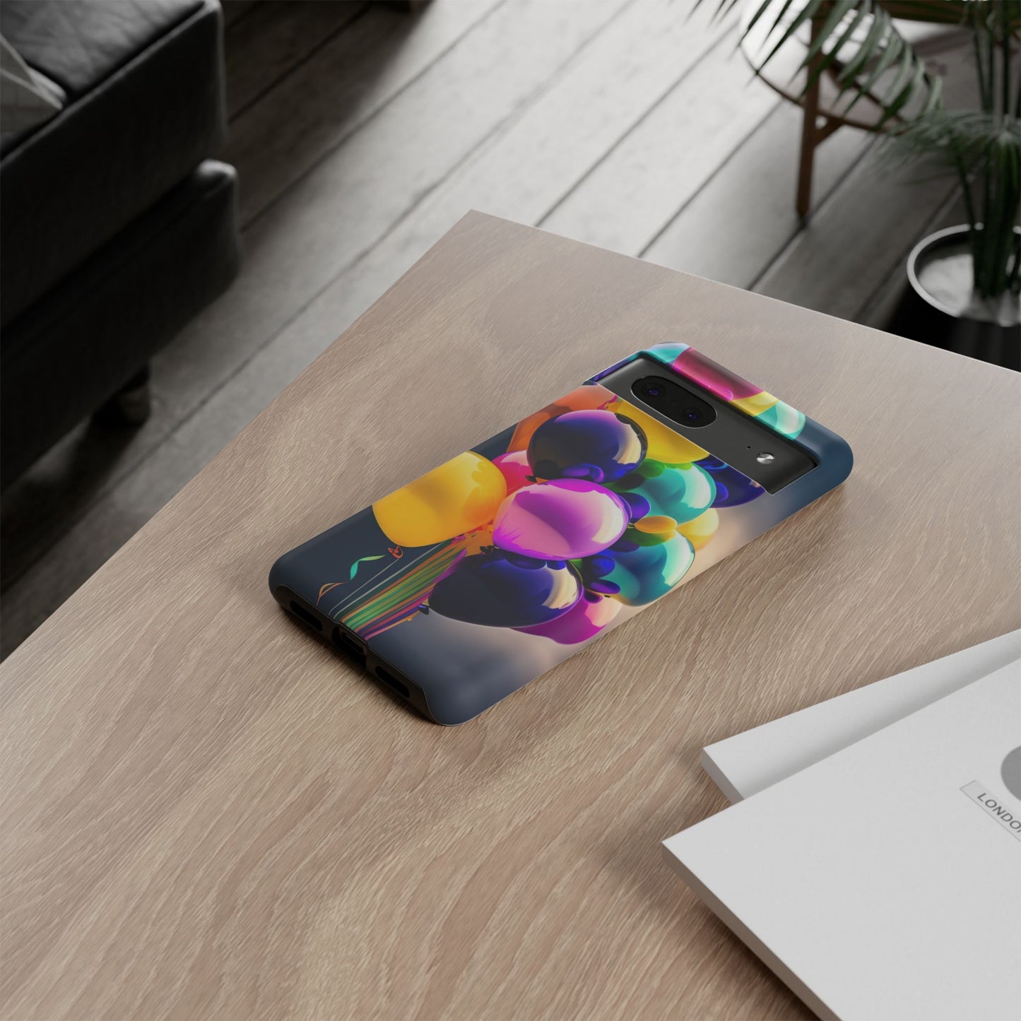 Colorful Balloon Tough Phone Case — Vibrant Party Balloons Protective Cover