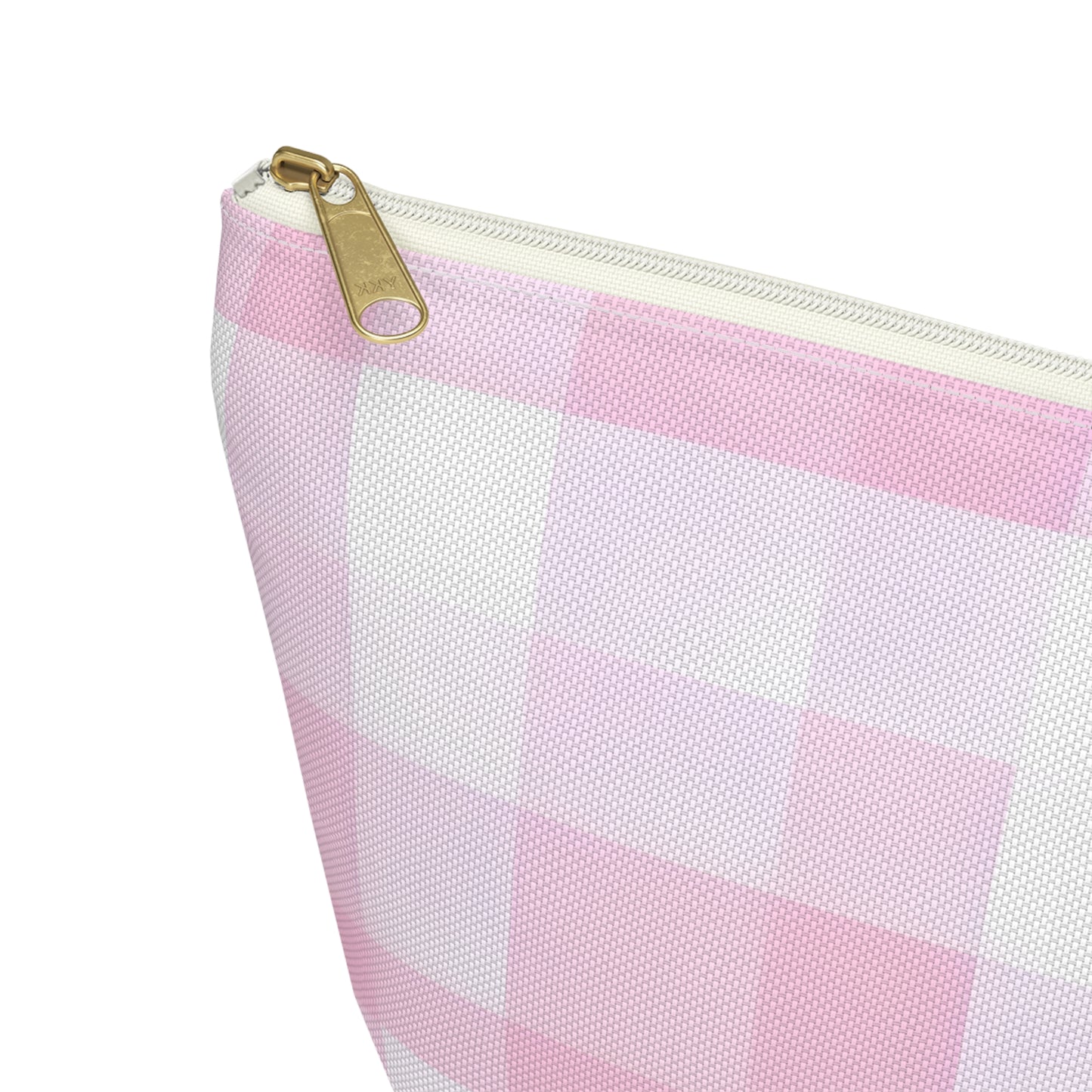 Pink Gingham Accessory Pouch — T‑Bottom Makeup & Toiletry Bag