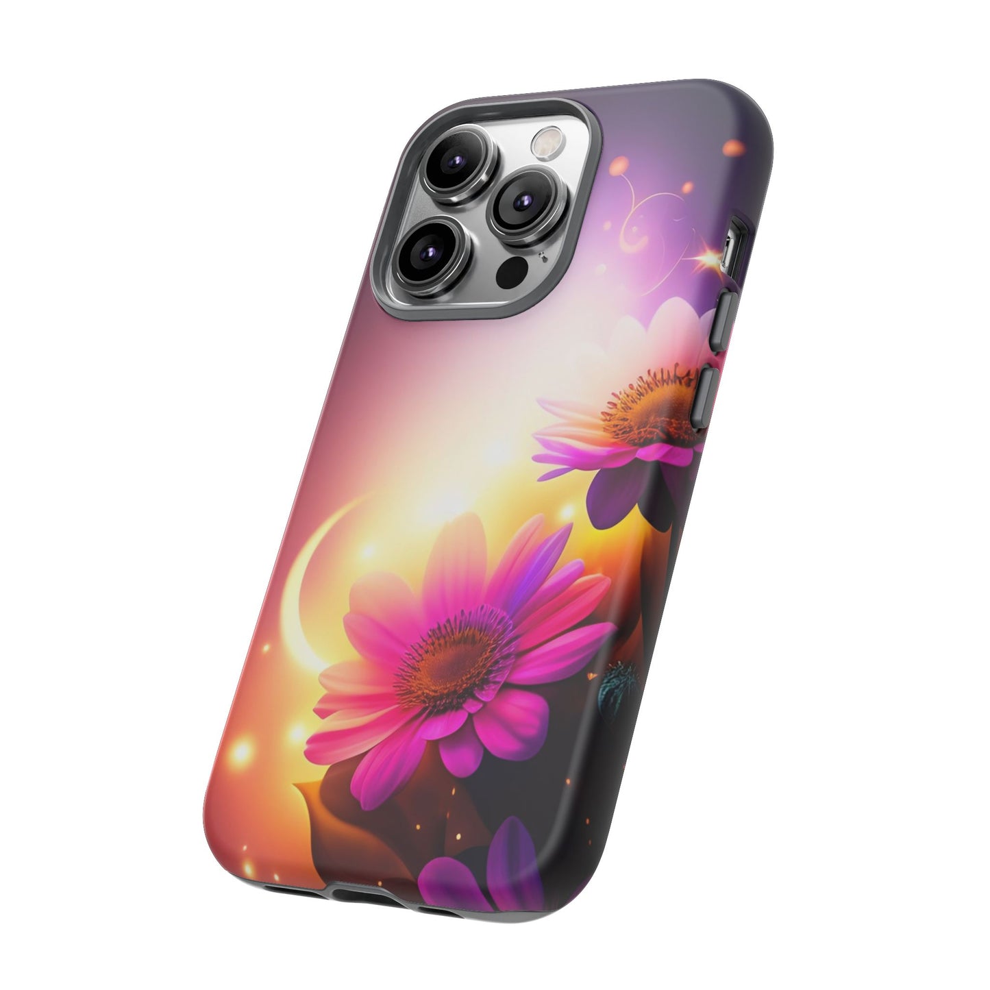 Floral Moonlight Phone Case – Purple Daisy Protective Cover