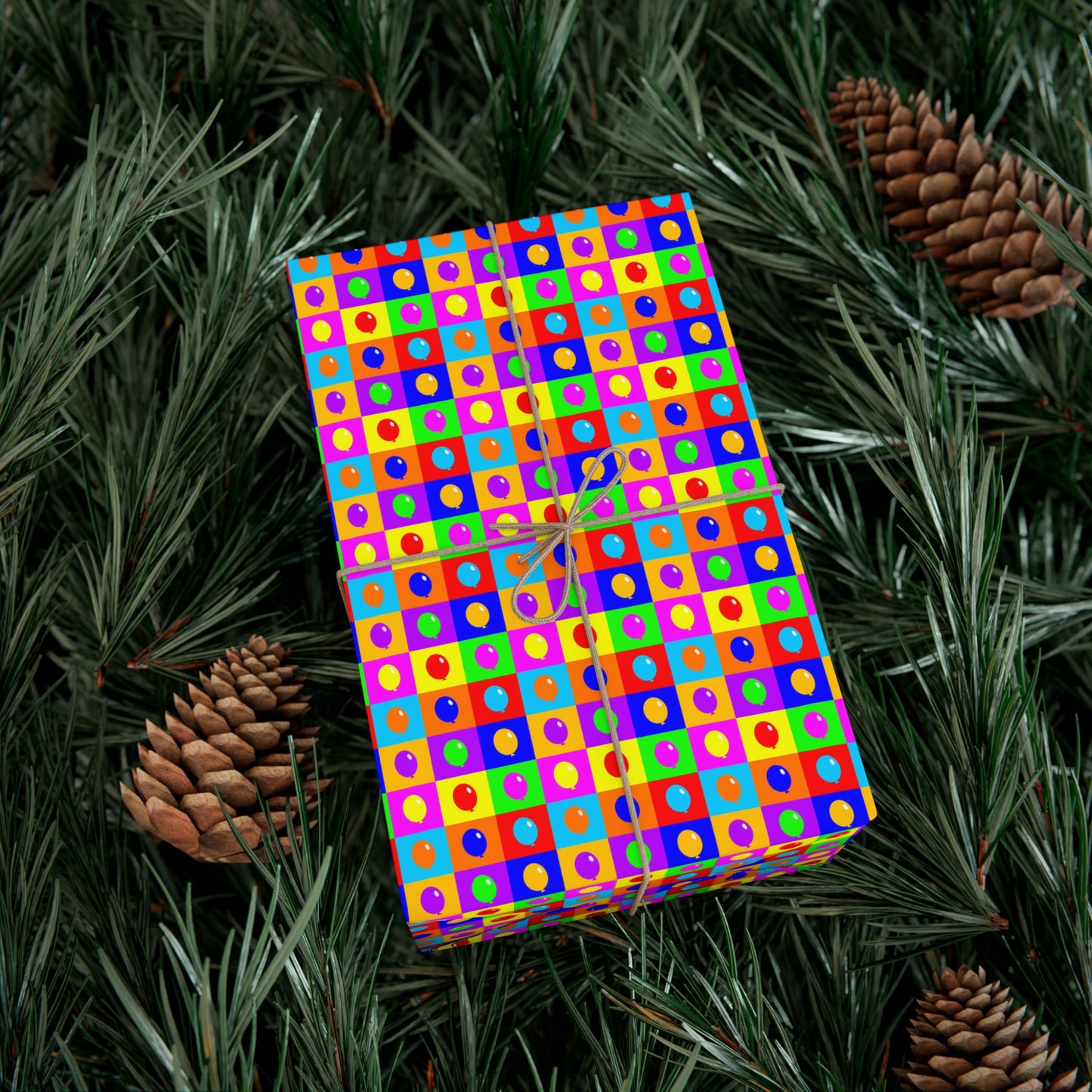 Colorful Heart Grid Gift Wrap Paper — Bright Geometric Valentine & Birthday Wrapping