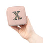 Monogram X Pink Travel Jewelry Case — Compact Organizer for Rings, Earrings & Necklaces