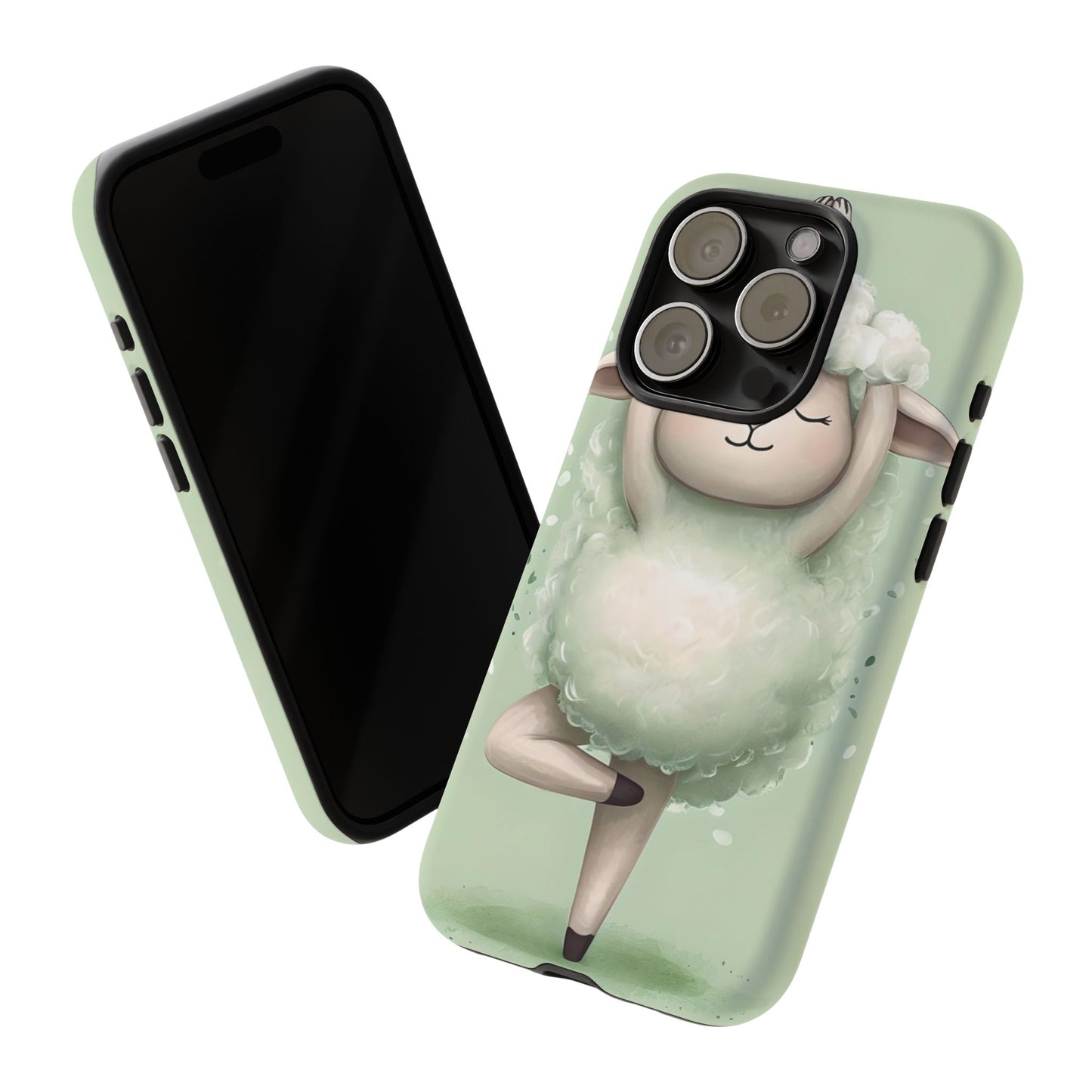 Cute Yoga Sheep Phone Case — Pastel Lamb Ballerina Protective Cover