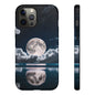 Moonlit Reflection Phone Case — Night Sky Moon & Clouds Tough Case