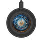 Wireless Charging Pad — Blue Cosmic Mandala Design