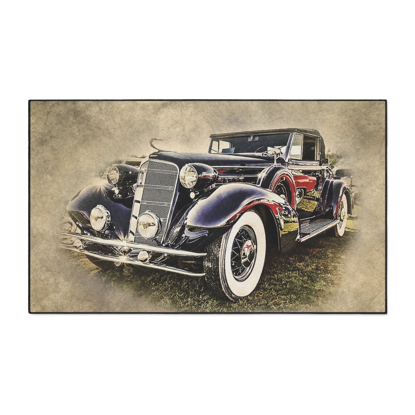 Vintage Classic Car Floor Mat — Retro Antique Auto Garage Rug