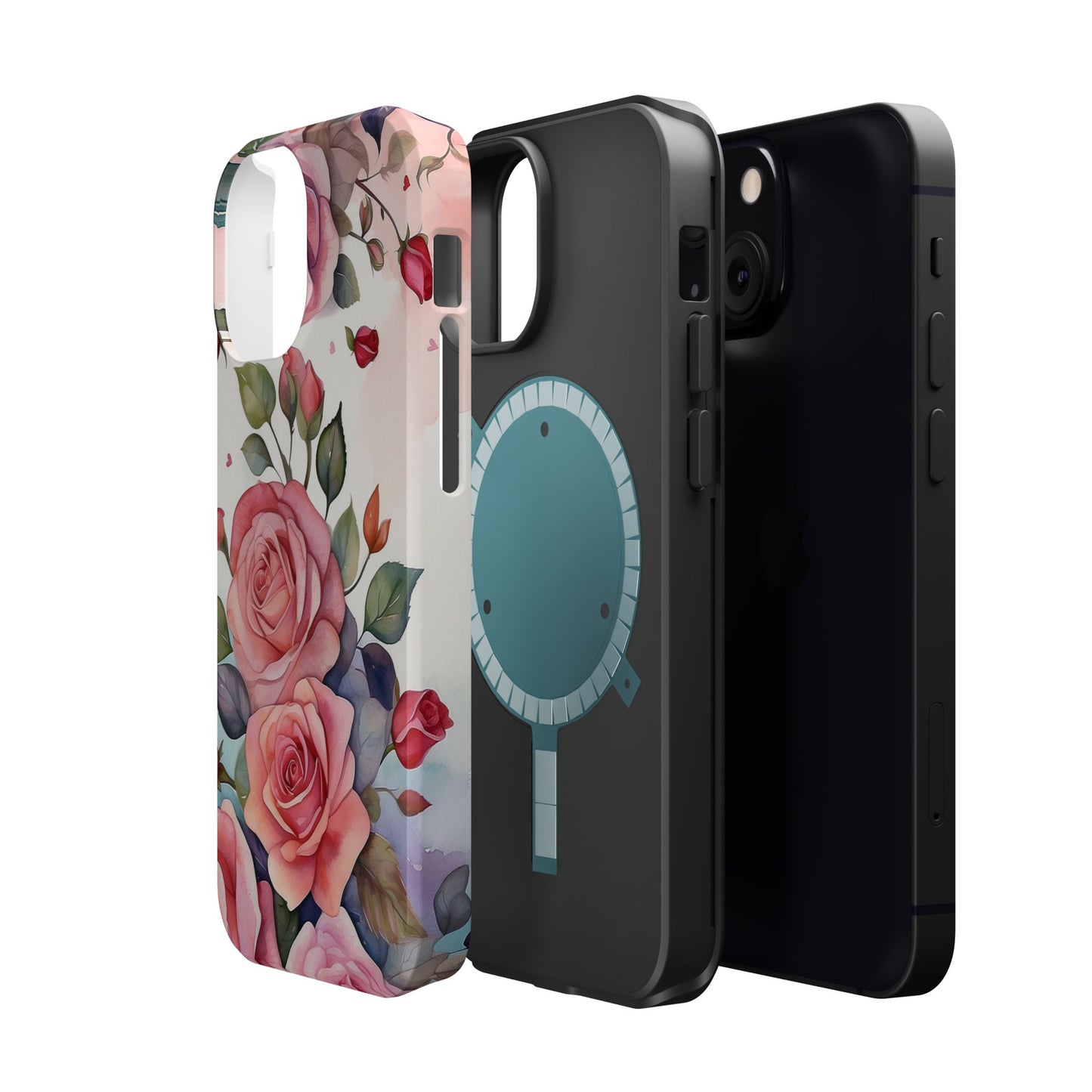 Floral Rose Magnetic Phone Case — Impact-Resistant Protective Cover