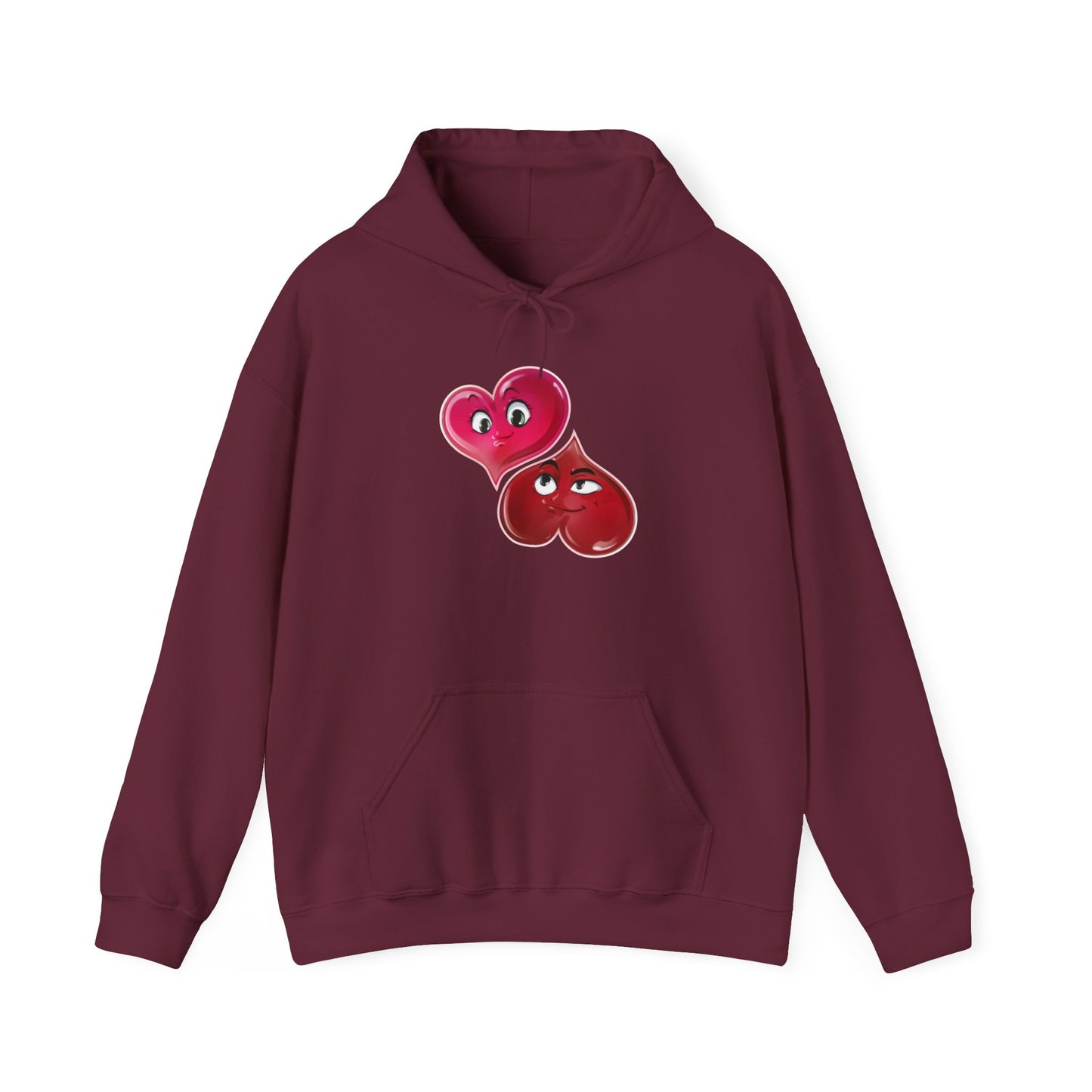 Heart Buds Hoodie — Cute Pair of Cheeky Heart Characters, Valentine’s Day Gift