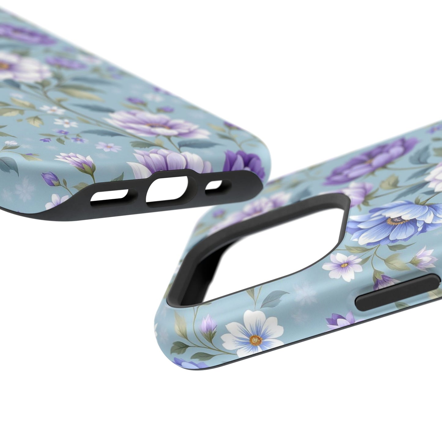 Floral Purple Peony Phone Case — Magnetic Impact‑Resistant Protective Cover