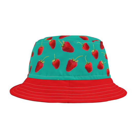 Strawberry Print Bucket Hat