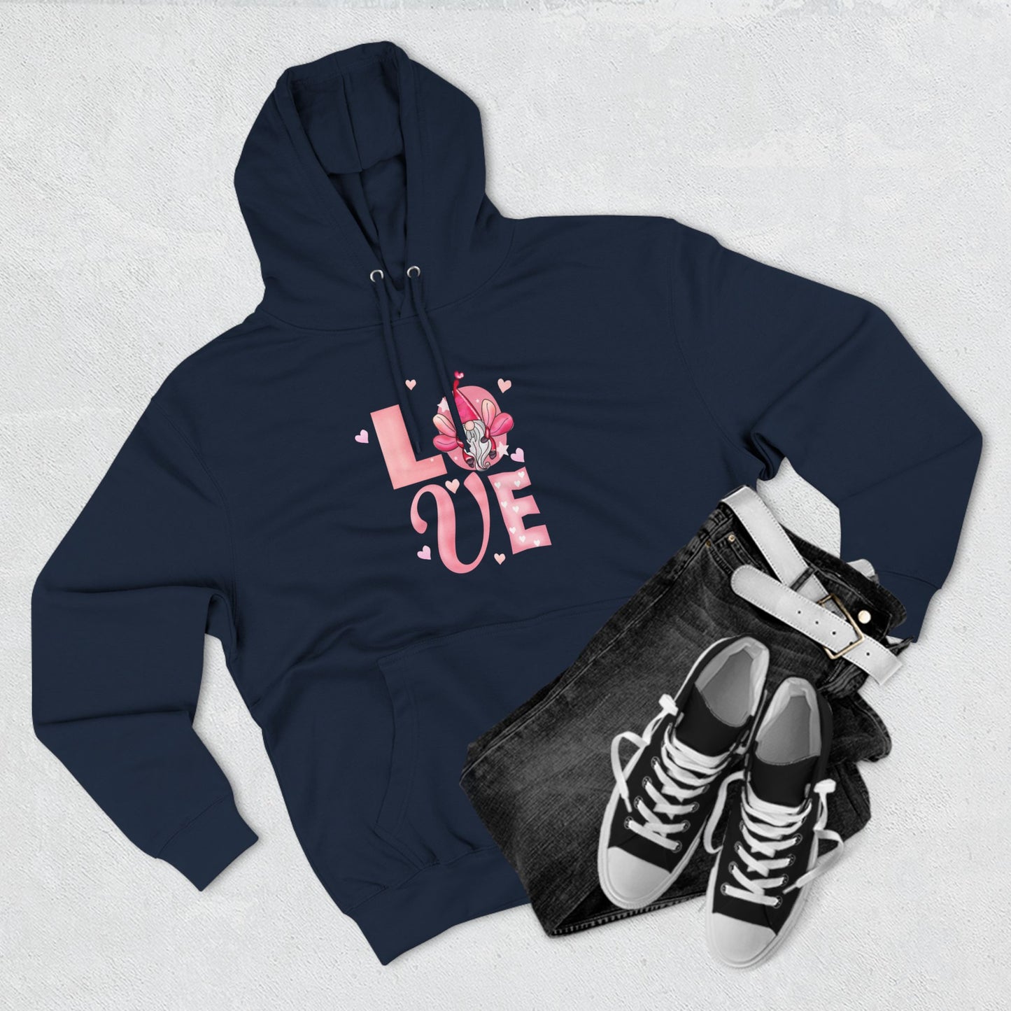 Love Blossom Hoodie — Pink Floral "LOVE" Graphic Fleece Hoodie