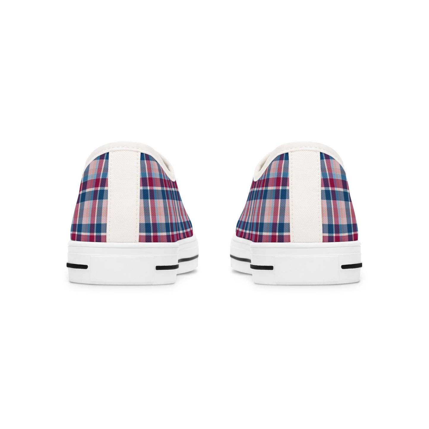 Plaid Low Top Sneakers — Casual Canvas Shoes
