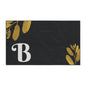 Monogram B Heavy Duty Floor Mat — Black & Gold Botanical Doormat