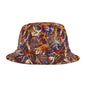 Abstract Autumn Swirl Bucket Hat — Colorful Psychedelic All-Over-Print