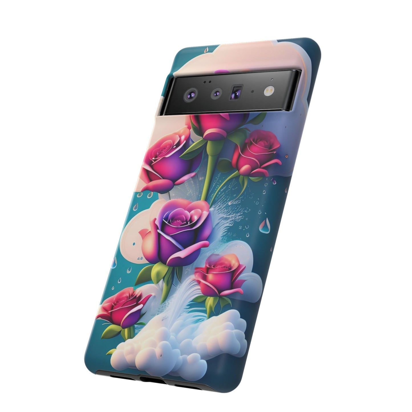 Floral Dream Tough Phone Case — Rose Bouquet Clouds Design