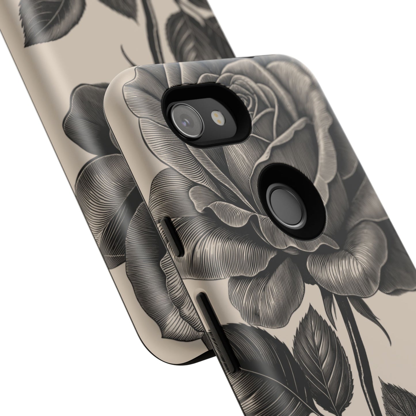 Black Rose Phone Case, Tough Cases with Floral Design, Elegant Tech Accessory, Gift for Flower Lovers, Stylish Protection