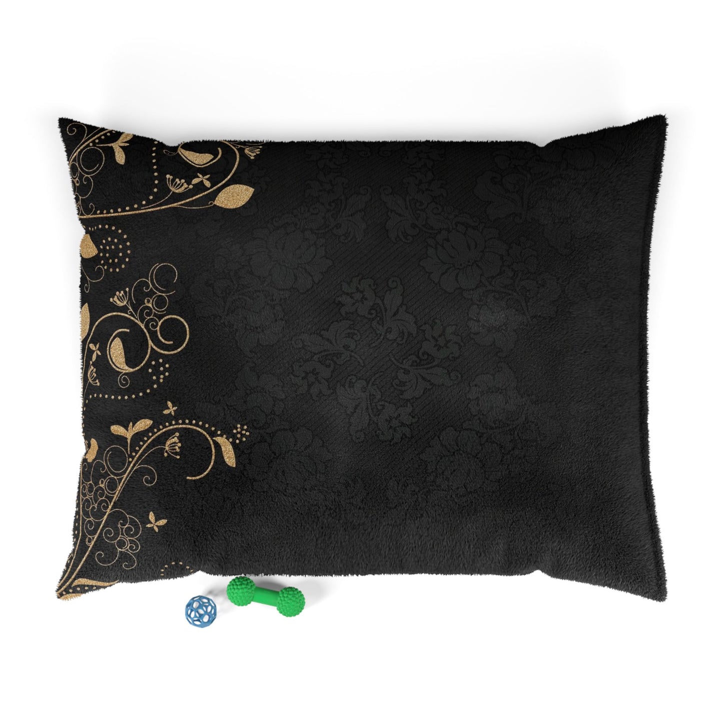 Elegant Black Floral Pet Bed – Plush Comfort Cushion for Dogs & Cats