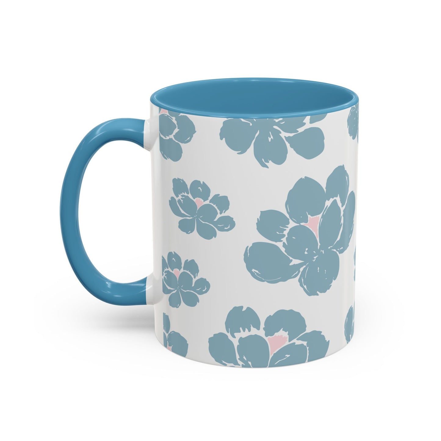 Floral Accent Coffee Mug - Elegant Drinkware, Perfect Gift for Her, Home Decor, Mother's Day, Birthday, Coffee Lovers