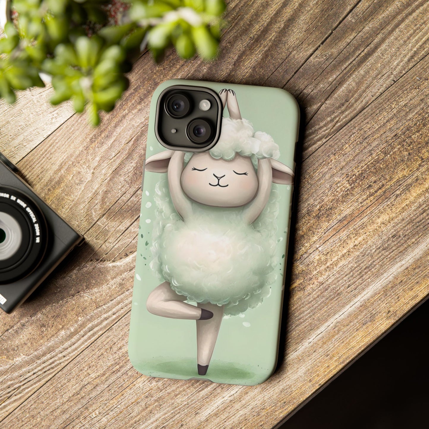 Cute Yoga Sheep Phone Case — Pastel Lamb Ballerina Protective Cover