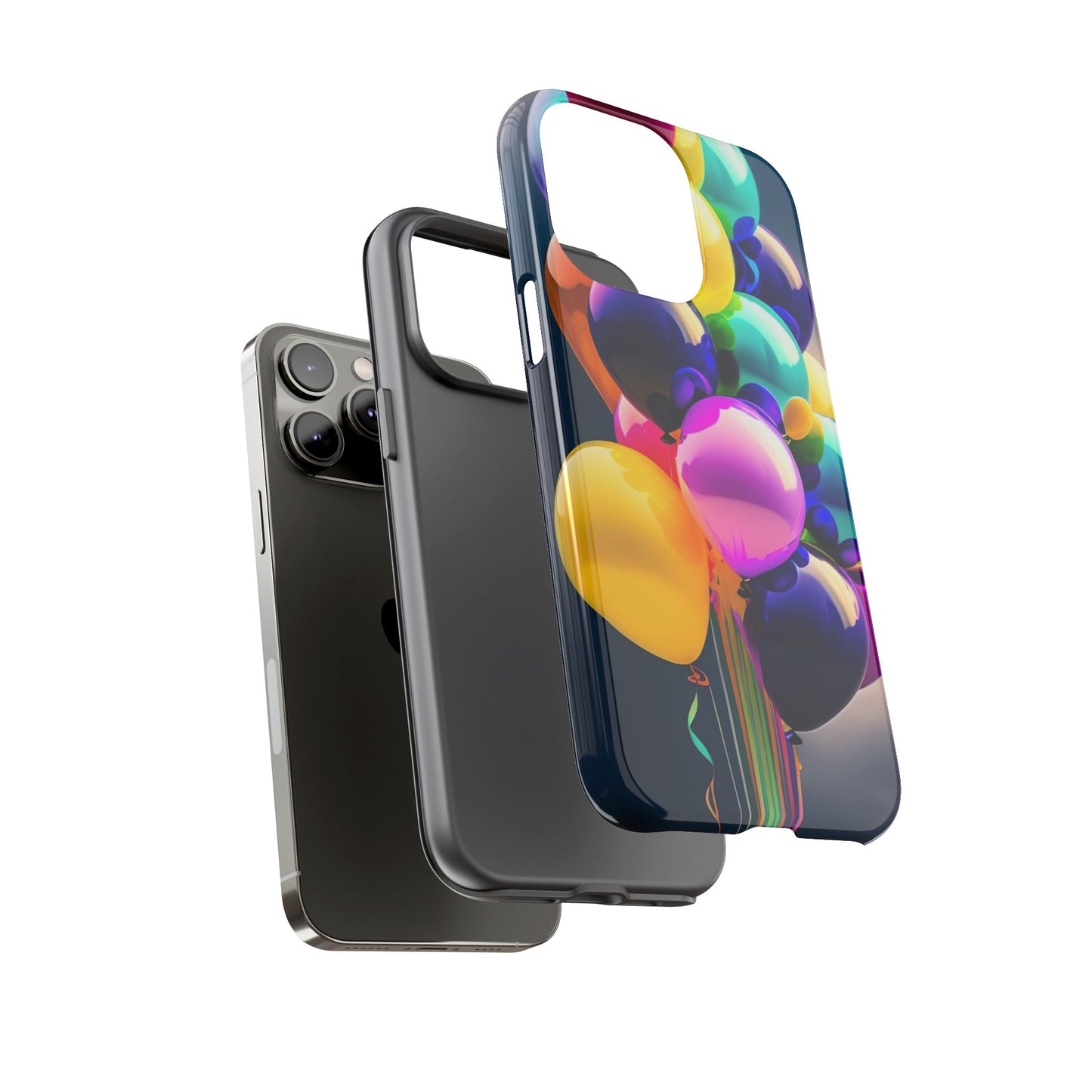 Colorful Balloon Tough Phone Case — Vibrant Party Balloons Protective Cover