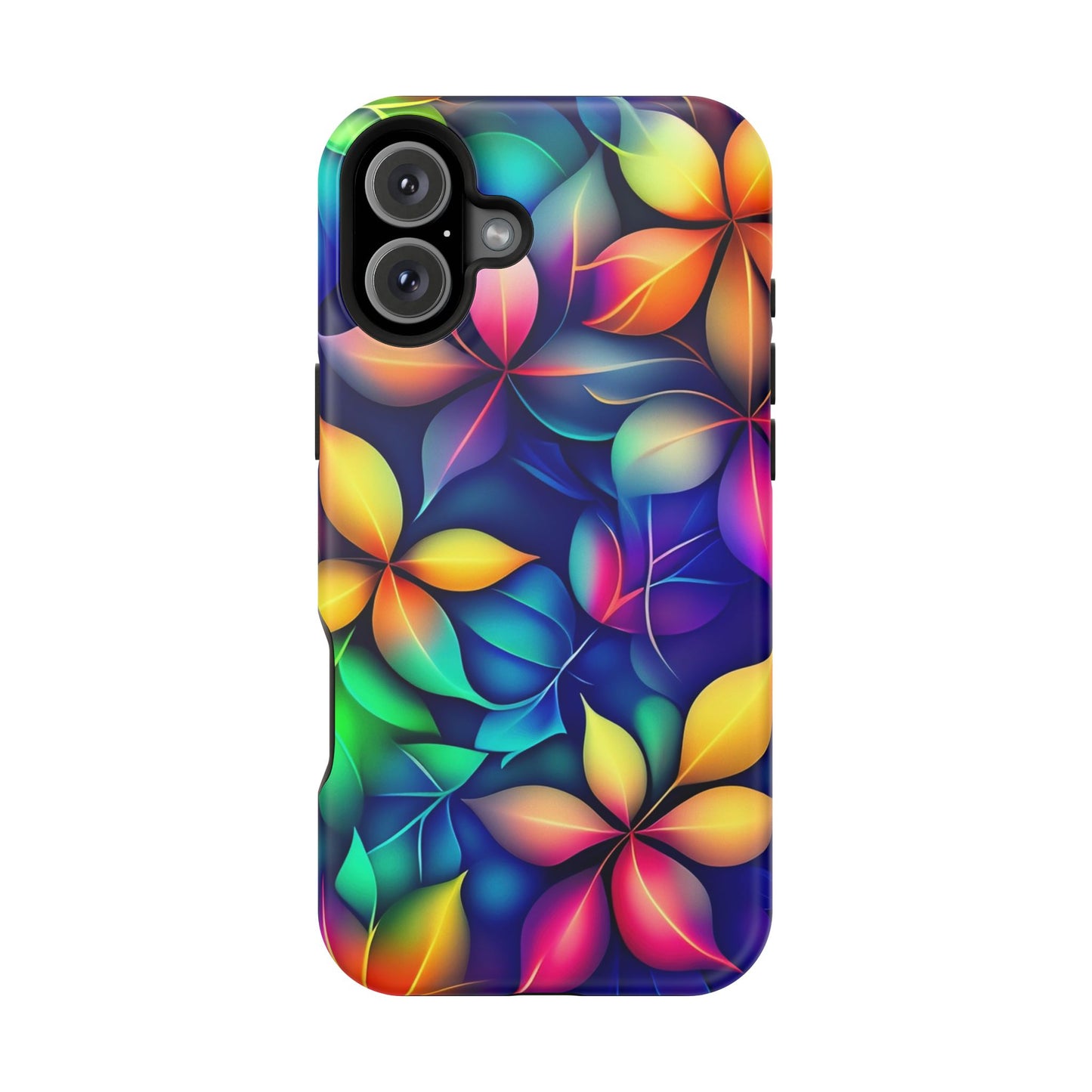 Floral Prism Magnetic Impact-Resistant Phone Case — Colorful Gradient Petal Design