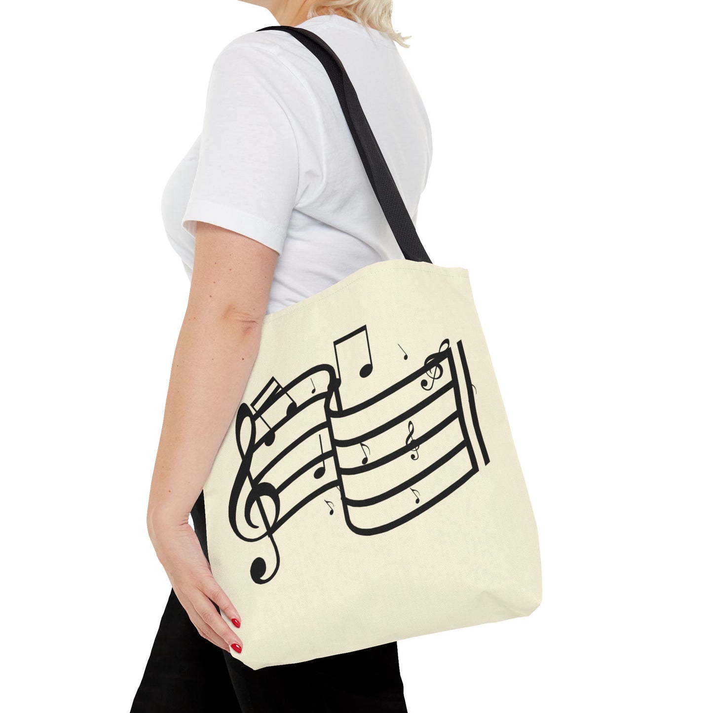 Music Notes Tote Bag — Sheet Melody Canvas Tote for Musicians & Music Lovers