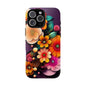 Floral Burst Tough Phone Case — Colorful Retro Flowers Protective Cover