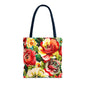 Floral Print Tote Bag - Colorful Reusable Shopping Bag Picnic Essential