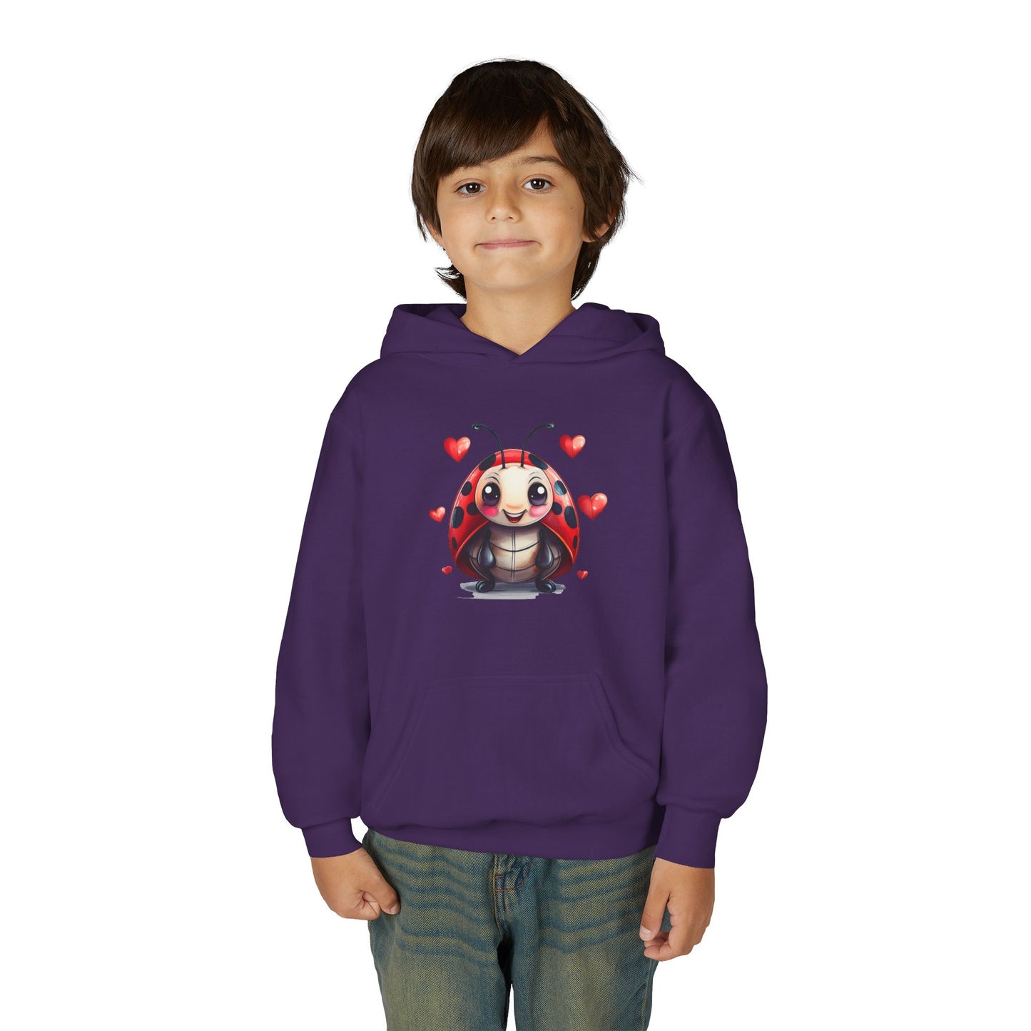 Cute Ladybug with Hearts Hoodie | Kids Valentine Sweatshirt