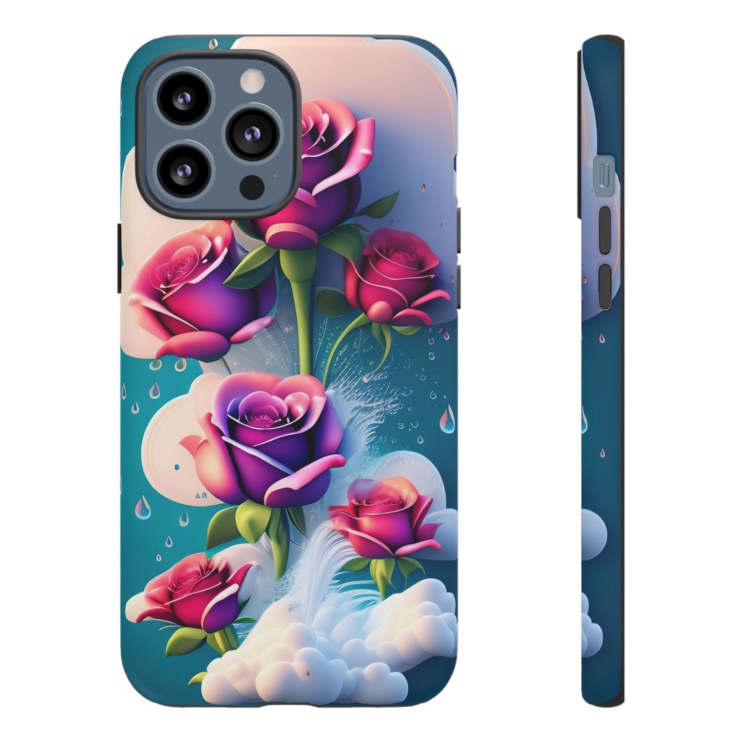 Floral Dream Tough Phone Case — Rose Bouquet Clouds Design