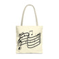 Music Notes Tote Bag — Sheet Melody Canvas Tote for Musicians & Music Lovers