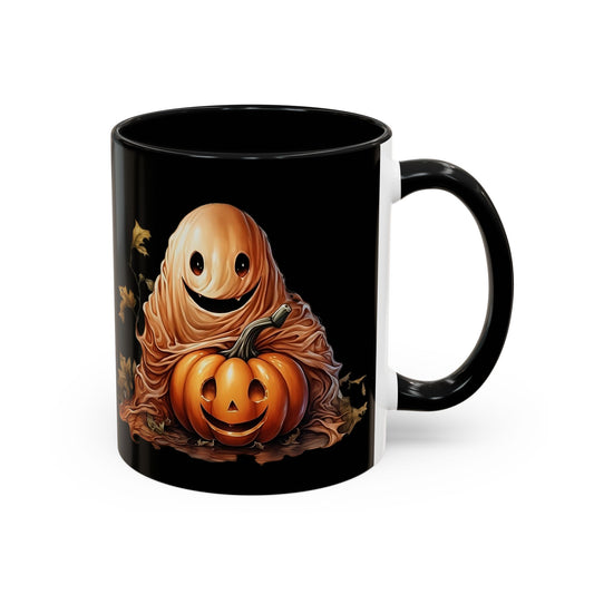 Halloween Ghost Pumpkin Coffee Mug, Spooky Drinkware, Fall Decor, Halloween Gift, Pumpkin Spice Lover's Mug