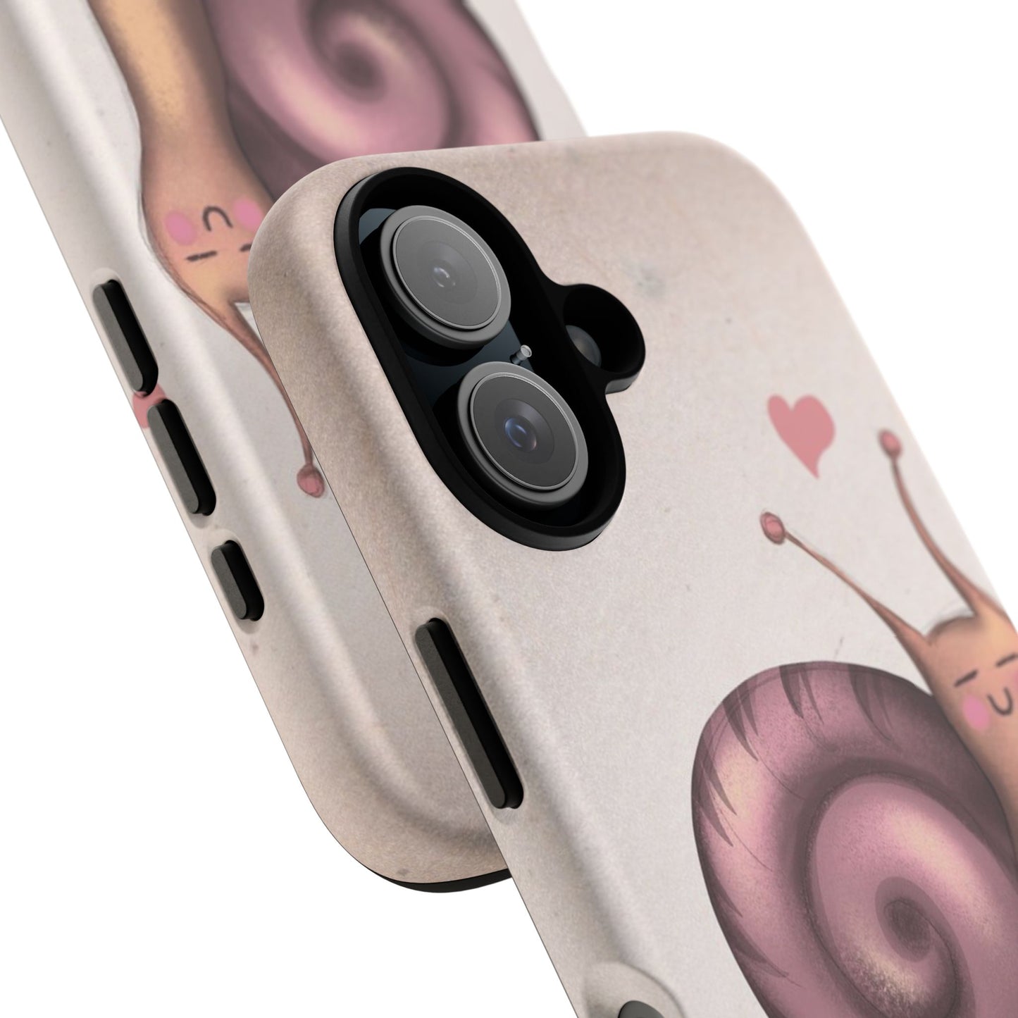 Cute Snail Phone Case — Pink Heart Cartoon Protective iPhone Cover