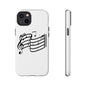 Musical Notes Phone Case — Black Treble Clef Music Staff Tough Case