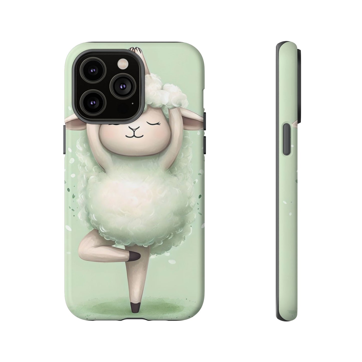 Cute Yoga Sheep Phone Case — Pastel Lamb Ballerina Protective Cover