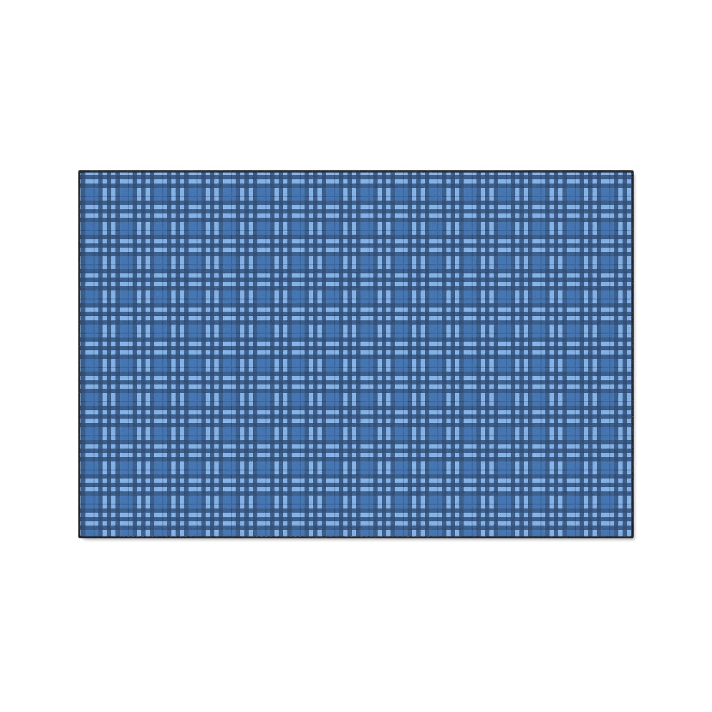 Blue Plaid Heavy-Duty Floor Mat — Durable Non-Slip Entry & Utility Rug