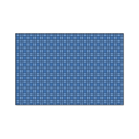 Blue Plaid Heavy-Duty Floor Mat — Durable Non-Slip Entry & Utility Rug