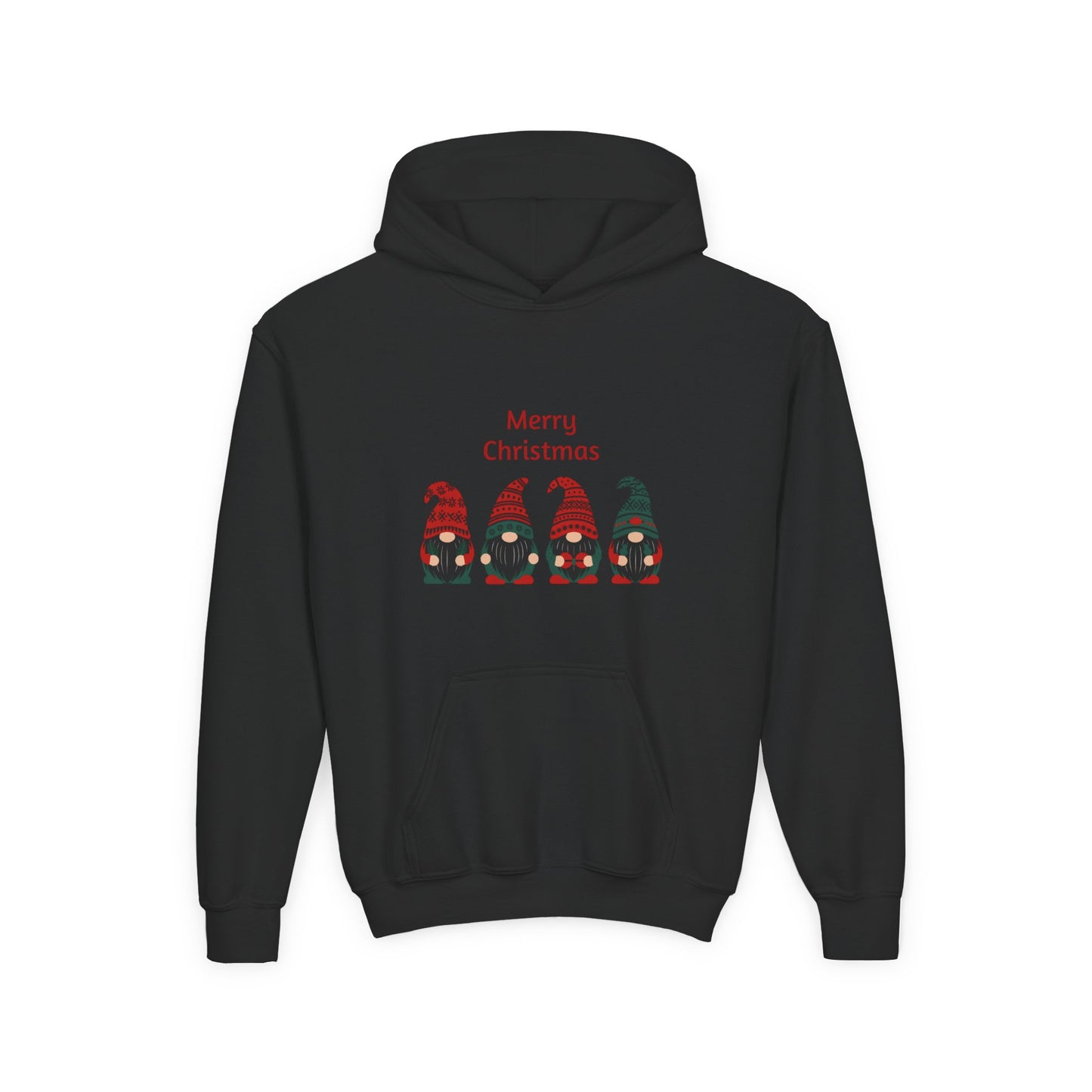 Youth Christmas Gnome Hoodie - "Merry Christmas" Holiday Kids Sweatshirt