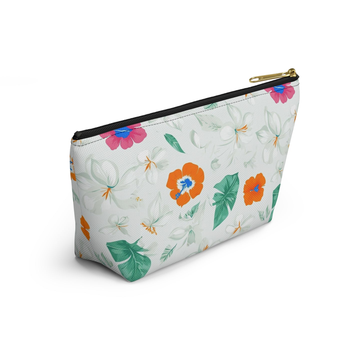 Floral Tropical Accessory Pouch — T‑Bottom Cosmetic Bag