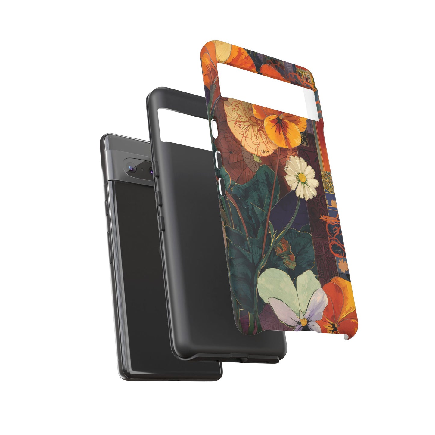Floral Pansy Tough Phone Case — Vintage Botanical Protection