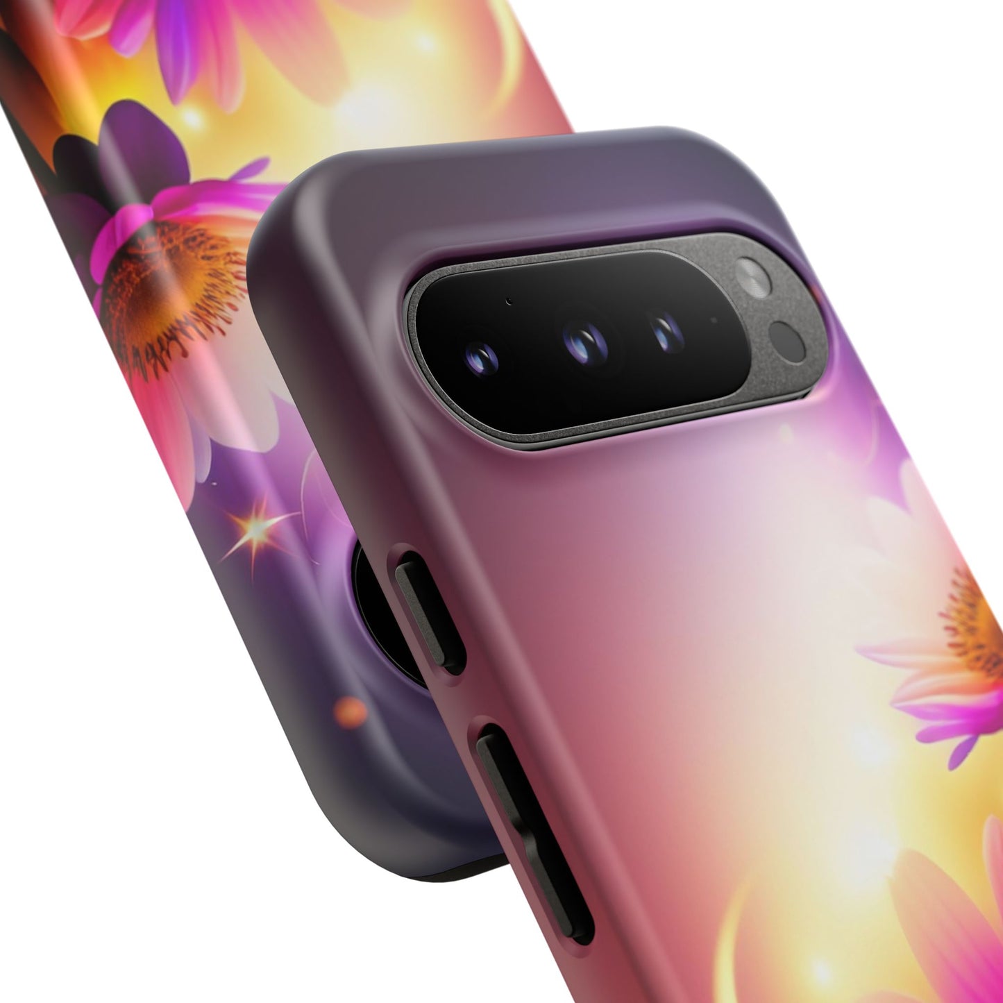 Floral Moonlight Phone Case – Purple Daisy Protective Cover