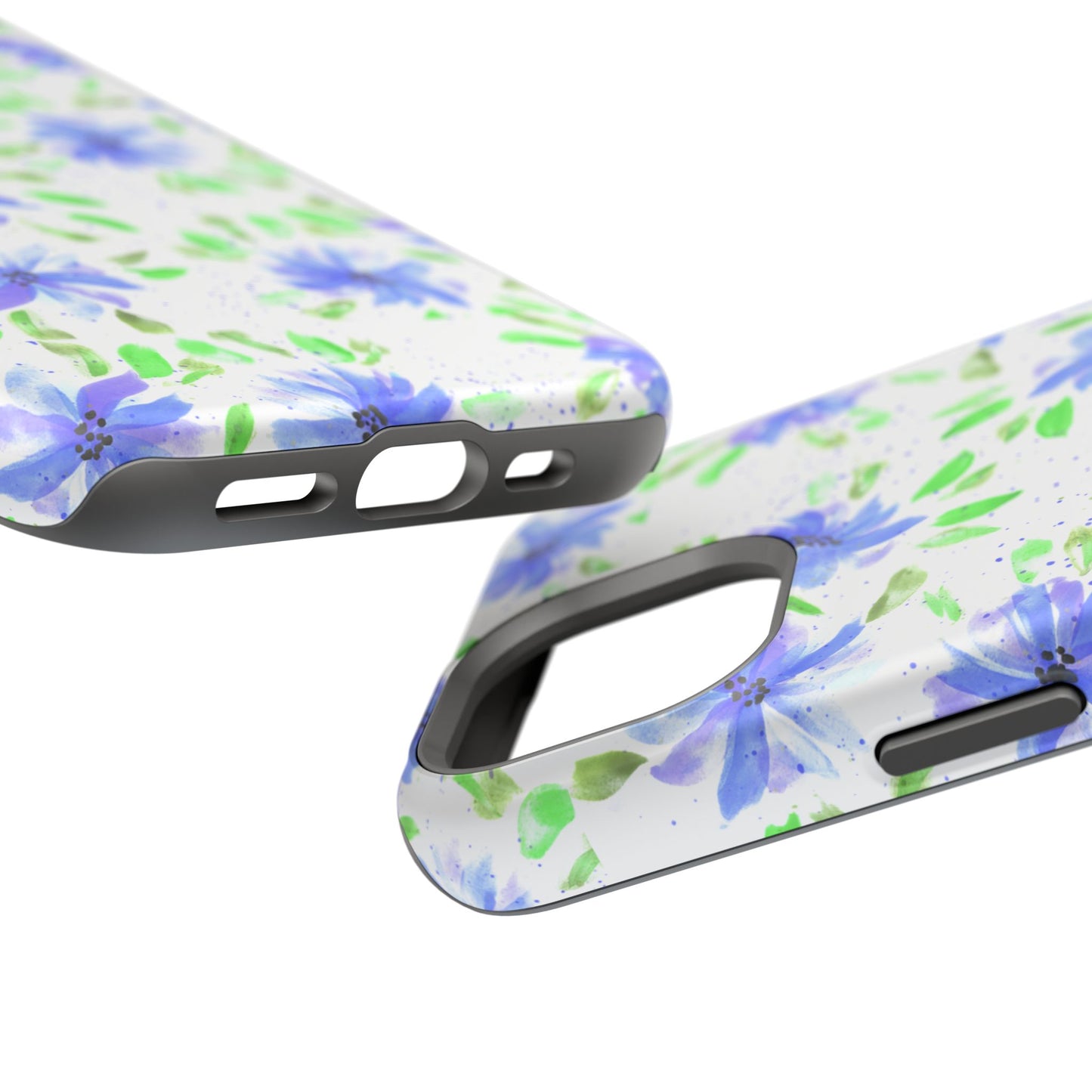 Floral Blue Watercolor Phone Case — Magnetic Impact-Resistant