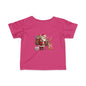 Infant Tee — Cute Santa with Reindeer Christmas Holiday Shirt for Babies