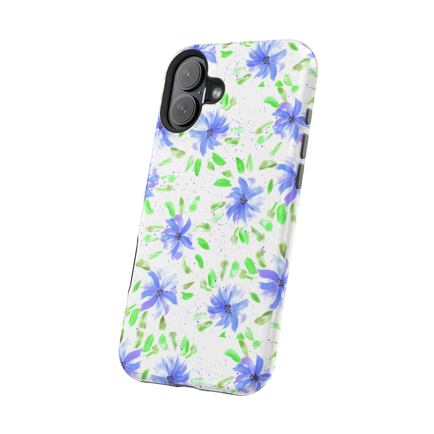 Floral Blue Watercolor Phone Case — Magnetic Impact-Resistant