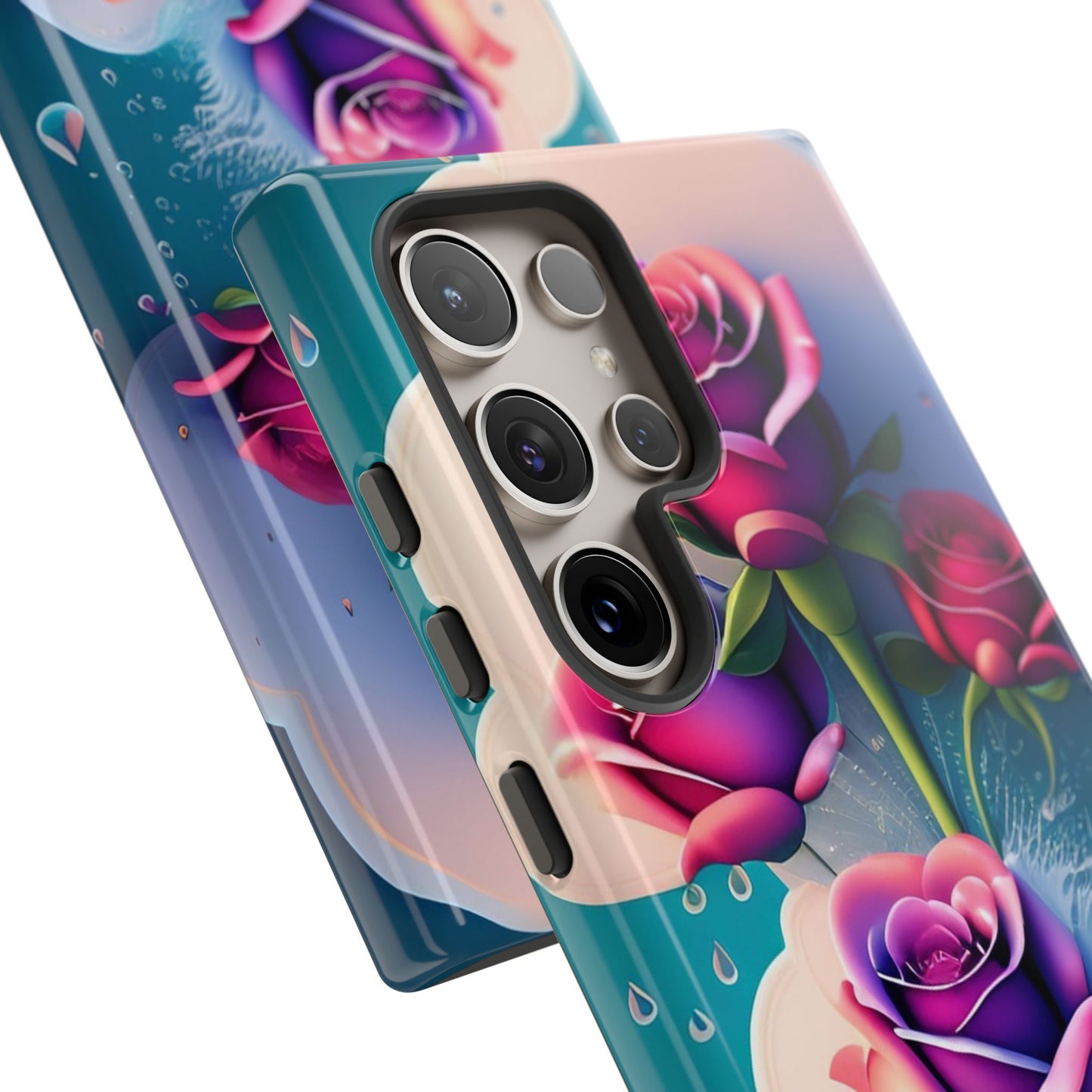 Floral Dream Tough Phone Case — Rose Bouquet Clouds Design