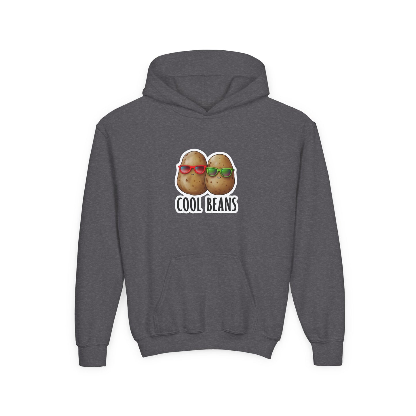 Youth 'Cool Beans' Hoodie – Cute Kids Graphic Sweatshirt with Sunglasses Potato Design
