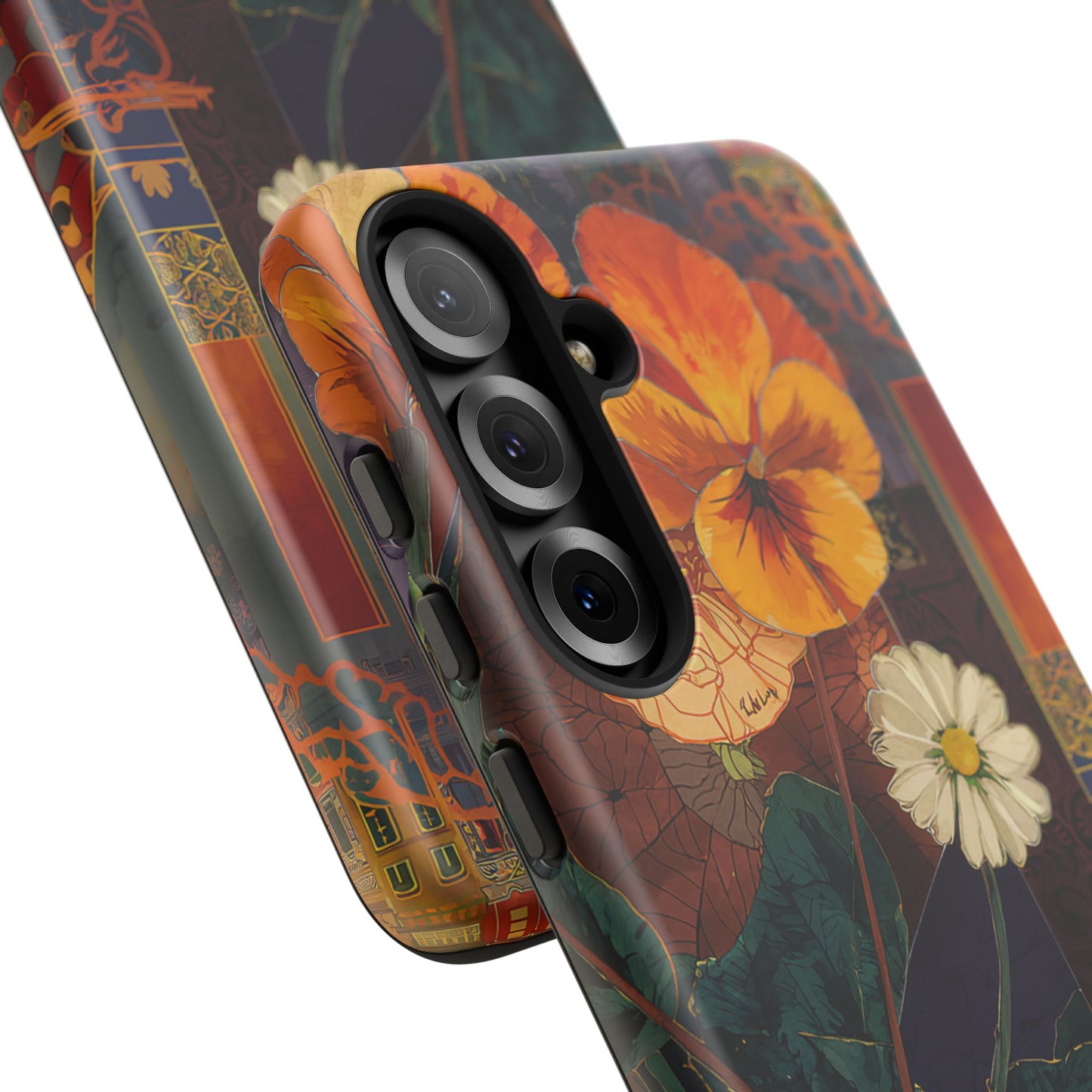 Floral Pansy Tough Phone Case — Vintage Botanical Protection
